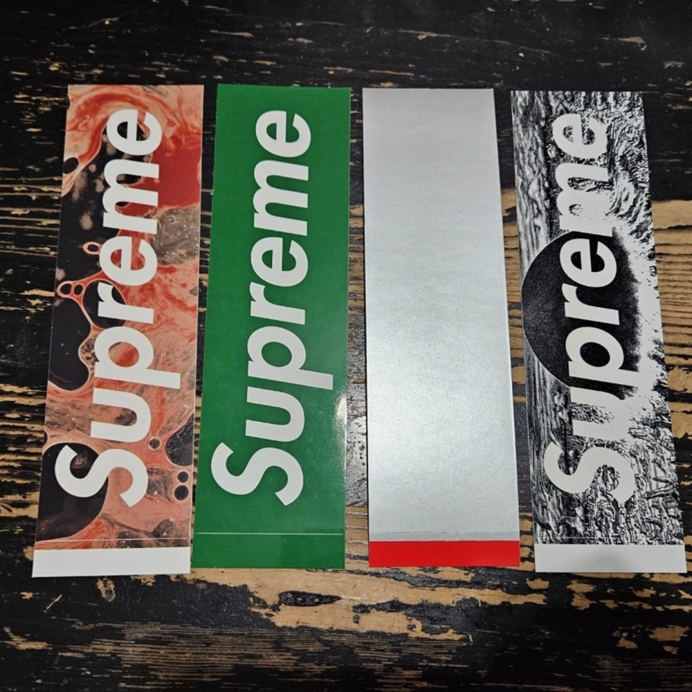 Supreme Box Logo Stickers 4 Pack 1 Akira 1 B&S 1 Scratch Off 1 Green